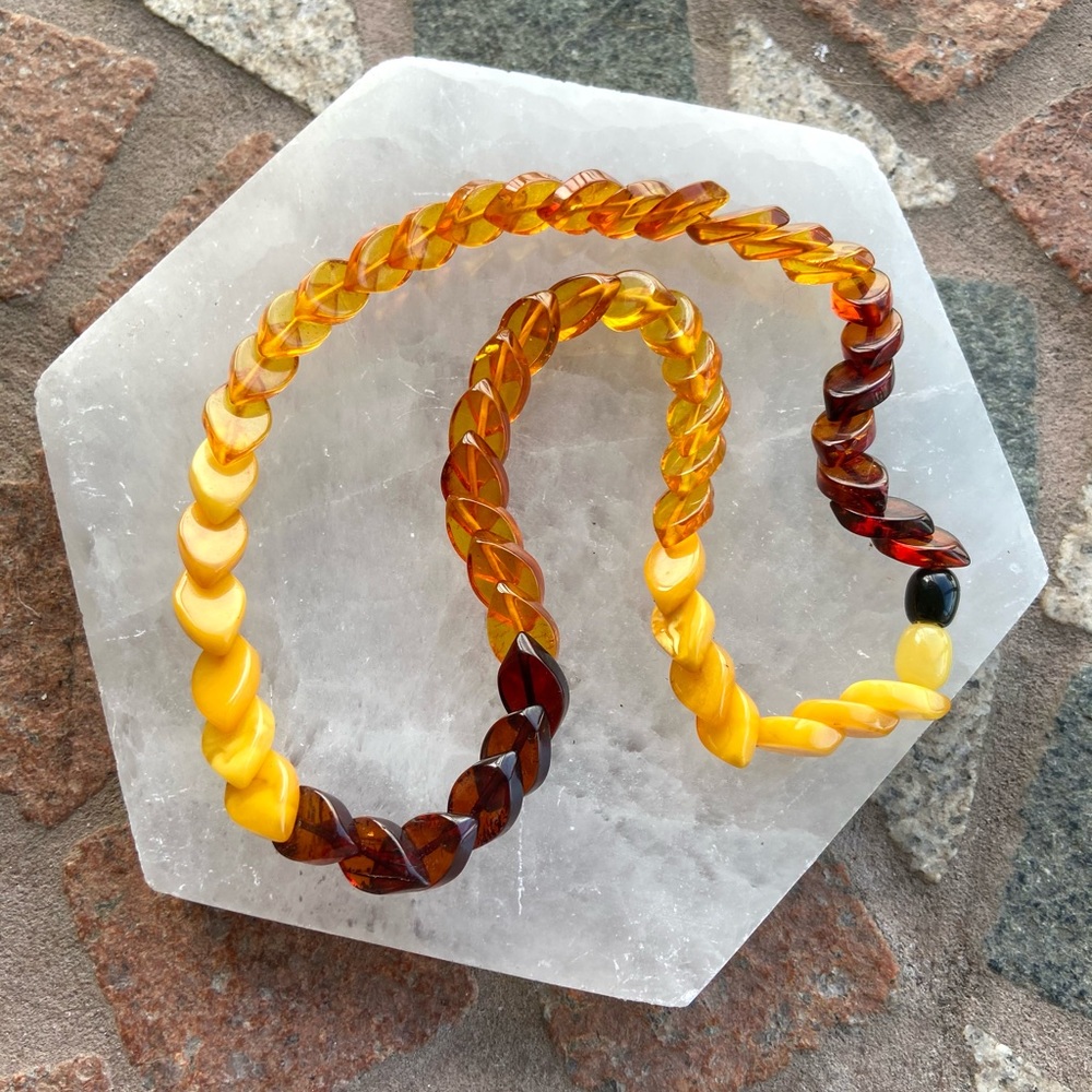 Genuine baltic amber choker boho necklace - Picture 10 of 12